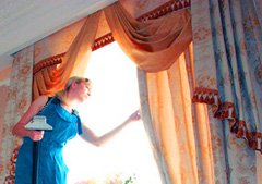 Dry-cleaning of curtains, undercurtains, tulle